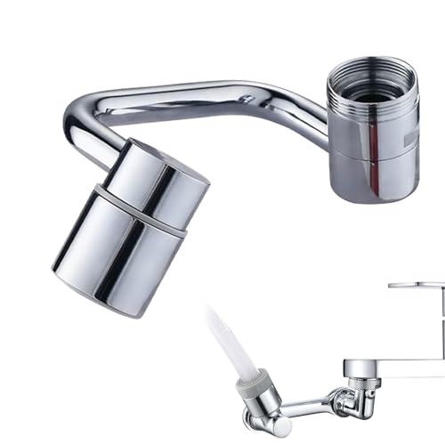 Wasserhahn Aufsatz Verlängerung Drehbarer 1080° Multifunktionaler Drehbarer Verlängerungshahn Wassersparendem Strahlregler Rotierender Wasserhahn Für Küche Badezimmer (C, 2 Wasserauslassmodi) von HDQQEU