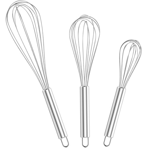 HDRNT Schneebesen Set Edelstahl,Rührbesen 3 Stück Enthält,(22 cm 26 cm 30 cm) ideal zum Mischen Rühren von Teig und Eiern hochwertiges Küchengerät für professionelle, Backzubehör für jede Küche von HDRNT