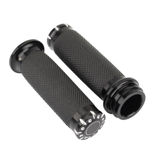 Motorradgriffe 1 "25mm Hand Grip Griff Bar Gas Handleabr Griffe Fit Für Harley Touring Street Glide Road Glide Softail Dyna FXDLS Griffe(Black B) von HDRTCBU