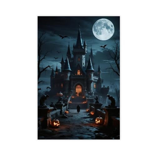 Castle Horror Crow Kunstposter (5) Leinwandposter Schlafzimmer Dekor Landschaft Büro Zimmer Dekor Geschenk 60 x 90 cm von HDSDA
