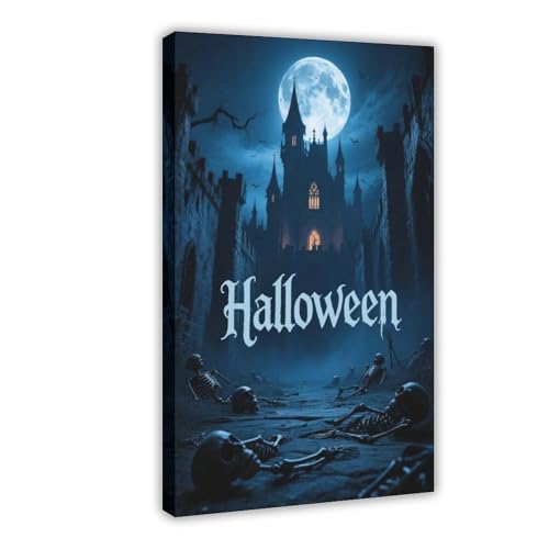 Castle Horror-Skelett-Kunstposter (2) Leinwandposter Schlafzimmer Dekor Landschaft Büro Zimmer Dekor Geschenk 30 x 45 cm von HDSDA