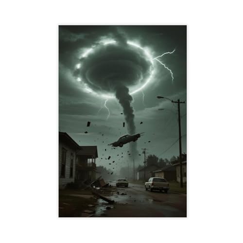 HDSDA Apokalyptische Katastrophe Tornado-Poster (3) Leinwandposter, Wandkunst, Dekordruck, Bild Gemälde für Wohnzimmer, Schlafzimmer, Dekoration, 40 x 60 cm von HDSDA