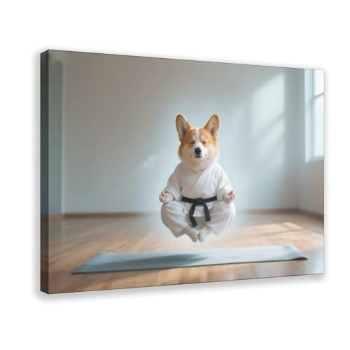 HDSDA Corgi Meditationskunstposter (3) Leinwandposter Wandkunst Dekor Druck Bild Gemälde für Wohnzimmer Schlafzimmer Dekoration 30 x 45 cm von HDSDA