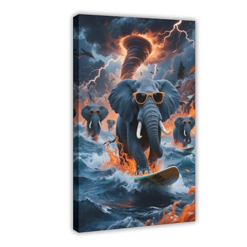 HDSDA Doomsday Elefanten-Poster (1) Leinwand-Poster, Schlafzimmerdekoration, Landschaft, Büro, Raumdekoration, Geschenk, 40 x 60 cm von HDSDA