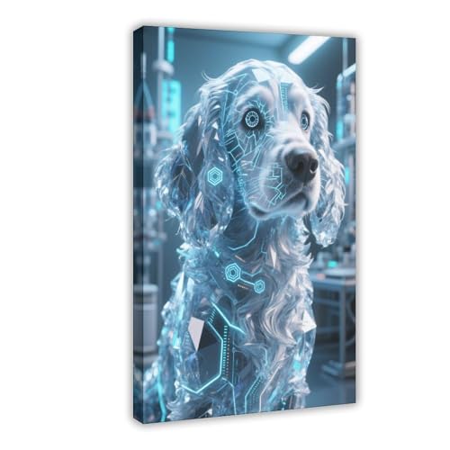 HDSDA Leinwand-Poster, durchscheinend, futuristischer Cocker Spaniel (2), Wandkunst, Dekordruck, Bild für Wohnzimmer, Schlafzimmer, Dekoration, 20 x 30 cm von HDSDA