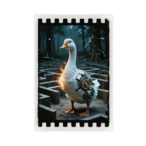 HDSDA Leinwandposter "Die Ente im Labyrinth", Wandkunst, Dekordruck, Gemälde für Wohnzimmer, Schlafzimmer, Dekoration, 40 x 60 cm, 4 Stück von HDSDA