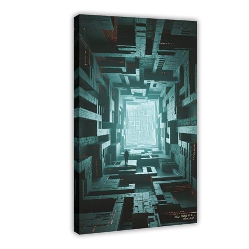 HDSDA Leinwandposter "Infinitely Nested Labyrinth" (1), Schlafzimmerdekoration, Landschaft, Büro, Raumdekoration, Geschenk, 60 x 90 cm von HDSDA