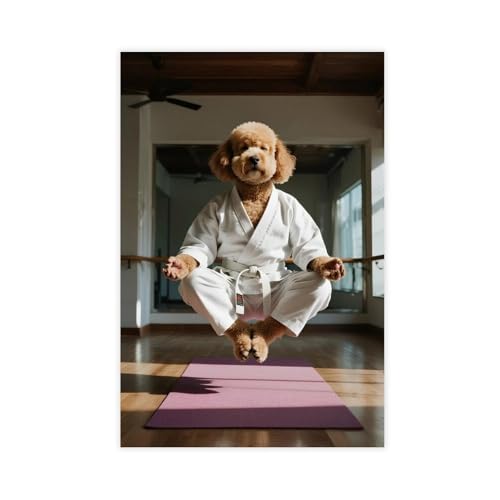 HDSDA Pomeranian Meditationskunstposter (1) Leinwandposter, Wandkunst, Dekordruck, Bild Gemälde für Wohnzimmer, Schlafzimmer, Dekoration, 20 x 30 cm von HDSDA