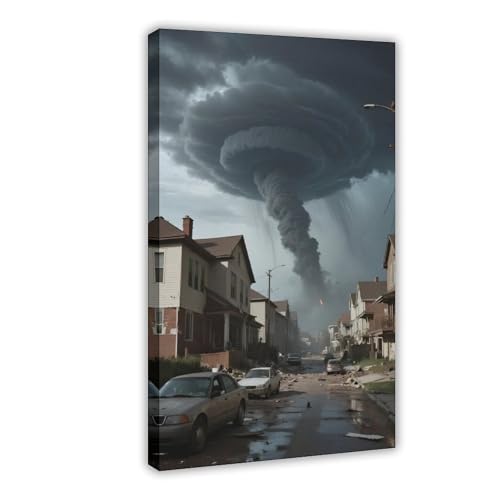 HDSDA Poster "Apocalyptic Tornado Destroys", Leinwandposter, Wandkunst, Dekordruck, Gemälde für Wohnzimmer, Schlafzimmer, Dekoration, 30 x 45 cm, 3 Stück von HDSDA
