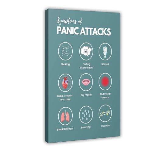 HDSDA Poster auf Leinwand, Motiv: Symptome von Panikattacken, Schlafzimmer, Dekoration, Landschaft, Büro, Raumdekoration, Geschenk, 30 x 45 cm von HDSDA