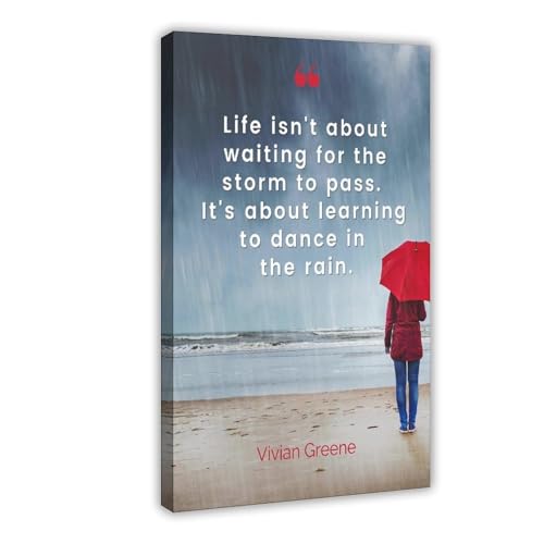 HDSDA Poster auf Leinwand "Life Is Not About Waiting for The Storm to Pass", Schlafzimmer, Dekoration, Landschaft, Büro, Raumdekoration, Geschenk, 30 x 45 cm von HDSDA
