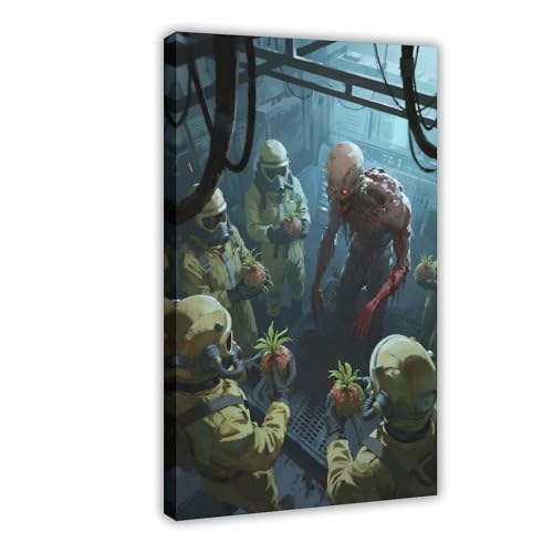 HDSDA Poster auf Leinwand mit abstrakter Pflanzenmutation, Schlafzimmerdekoration, Landschaft, Büro, Raumdekoration, Geschenk, 30 x 45 cm, 3 Stück von HDSDA