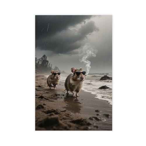 HDSDA Poster mit Meerschweinchen-Strandspaziergang, Leinwand-Poster, Wandkunst, Dekordruck, Bild Gemälde für Wohnzimmer, Schlafzimmer, Dekoration, 20 x 30 cm, 2 Stück HDSDA Poster mit Meerschweinchen-Strandspaziergang, Leinwand-Poster, Wandkunst, Dekordruck, Bild Gemälde für Wohnzimmer, Schlafzimmer, Dekoration, 20 x 30 cm, 2 Stück von HDSDA