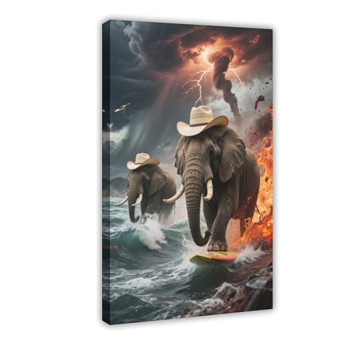 HDSDA Tornado-Elefanten-Poster (2), Leinwand-Poster, Schlafzimmerdekoration, Landschaft, Büro, Raumdekoration, Geschenk, 40 x 60 cm von HDSDA