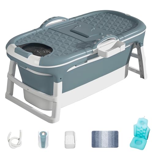 59 Zoll Faltbare Tragbare Badewanne For Erwachsene - Spa-Badewanne Mit Abnehmbarem Kissen Und Rutschfester Basis, Zusammenklappbares Design 59 Zoll Faltbare Tragbare Badewanne For Erwachsene - Spa-Badewanne Mit Abnehmbarem Kissen Und Rutschfester Basis, Zusammenklappbares Design von HDSDVNON