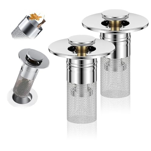 Abflusssieb for mehrere Oberflächen – blockiert Haare/Essensreste und beseitigt Gerüche in Badezimmer- und Küchenspülen(2pcs) von HDSDVNON