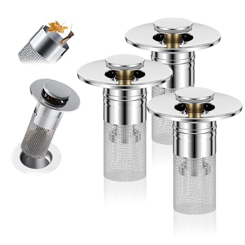 Abflusssieb for mehrere Oberflächen – blockiert Haare/Essensreste und beseitigt Gerüche in Badezimmer- und Küchenspülen(3pcs) von HDSDVNON