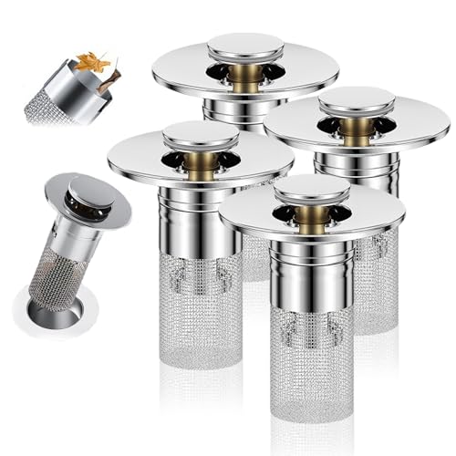 Abflusssieb for mehrere Oberflächen – blockiert Haare/Essensreste und beseitigt Gerüche in Badezimmer- und Küchenspülen(4pcs) von HDSDVNON