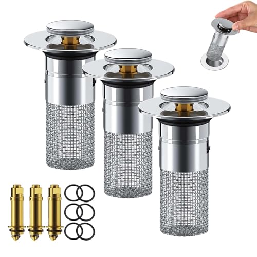 Anti-Verstopfungs-Abflussfilter mit Aufklappmechanismus, Filterkorb for den Schutz des Duschabflusses in Küche und Bad(3pcs) von HDSDVNON