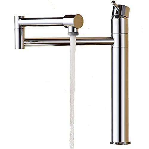 Drehbarer, klappbarer Küchenhahn mit zwei Modi, Wassersprühpistole, Einhandbedienung for kalte und heiße Speisen, kann die Doppelschwenkstruktur verlängern(Chrome) von HDSDVNON
