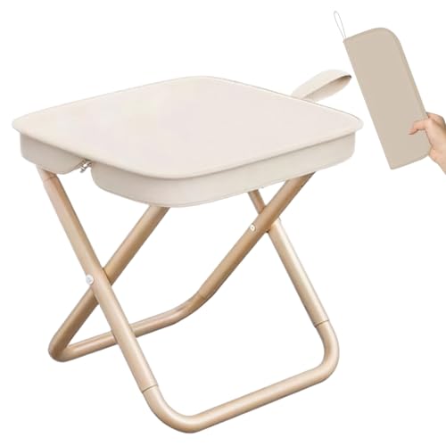 HDSDVNON Faltbarer Rucksackhocker mit Rahmen aus Kohlenstoffstahl, Leichter tragbarer Sitz for Camping, Reisen und U-Bahn, trägt bis zu 150 kg(1- Khaki,S) von HDSDVNON