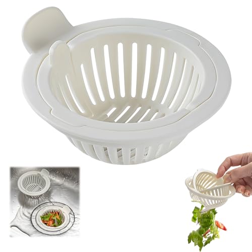 Siebkorb for die Spüle – Rostbeständiger Netzfilter mit Schnellreinigungsdesign und universeller Spülbeckenkompatibilität(White) von HDSDVNON