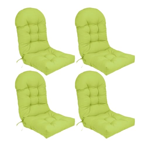 Stuhlkissen-Set mit hoher Rückenlehne und rutschfesten Riemen, Dicke Polsterung for den Innen- und Außenbereich(Apple Green,4) von HDSDVNON