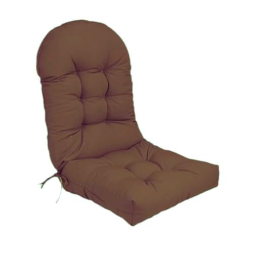 Stuhlkissen-Set mit hoher Rückenlehne und rutschfesten Riemen, Dicke Polsterung for den Innen- und Außenbereich(Coffee Brown,1) von HDSDVNON
