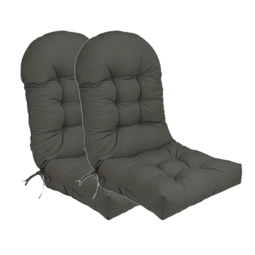 Stuhlkissen-Set mit hoher Rückenlehne und rutschfesten Riemen, Dicke Polsterung for den Innen- und Außenbereich(Dark Gray,2) von HDSDVNON