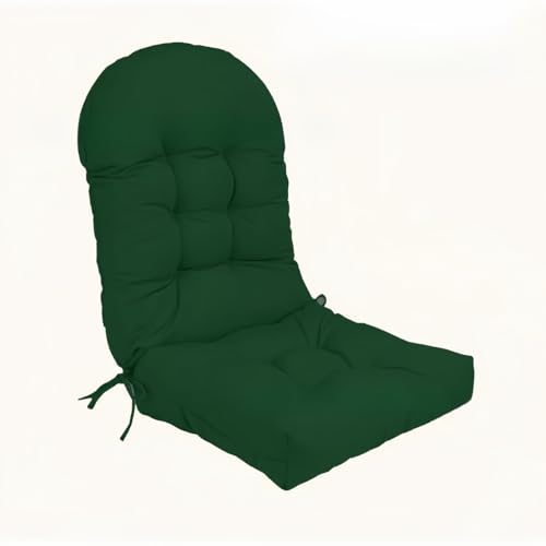 Stuhlkissen-Set mit hoher Rückenlehne und rutschfesten Riemen, Dicke Polsterung for den Innen- und Außenbereich(Dark Green,1) von HDSDVNON