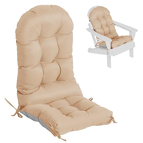 Stuhlkissen-Set mit hoher Rückenlehne und rutschfesten Riemen, Dicke Polsterung for den Innen- und Außenbereich(Khaki,1) von HDSDVNON