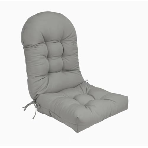 Stuhlkissen-Set mit hoher Rückenlehne und rutschfesten Riemen, Dicke Polsterung for den Innen- und Außenbereich(Light Gray,1) von HDSDVNON