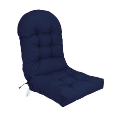 Stuhlkissen-Set mit hoher Rückenlehne und rutschfesten Riemen, Dicke Polsterung for den Innen- und Außenbereich(Navy Blue,1) von HDSDVNON