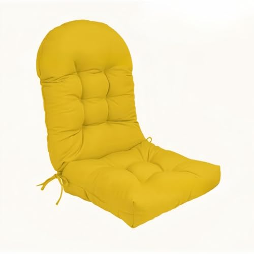 Stuhlkissen-Set mit hoher Rückenlehne und rutschfesten Riemen, Dicke Polsterung for den Innen- und Außenbereich(Yellow,1) von HDSDVNON