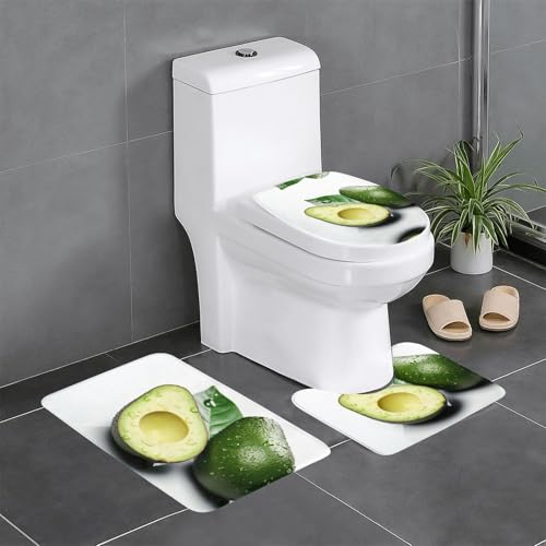 HDSKFNS Avocado2 Badezimmerteppich-Set, 3-teilig, Badematte, Flanellmatten, für U-förmige WC, Badewanne, Dusche HDSKFNS Avocado2 Badezimmerteppich-Set, 3-teilig, Badematte, Flanellmatten, für U-förmige WC, Badewanne, Dusche von HDSKFNS