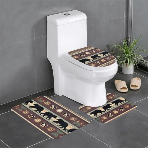 HDSKFNS Badezimmerteppich-Set, 3-teilig, Badematte, Flanell-Matten, für U-förmige WC-Wanne, Dusche HDSKFNS Badezimmerteppich-Set, 3-teilig, Badematte, Flanell-Matten, für U-förmige WC-Wanne, Dusche von HDSKFNS
