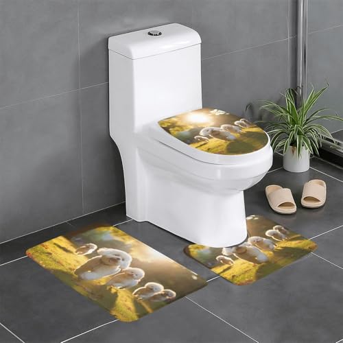 HDSKFNS Badezimmerteppich-Set, 3-teilig, Badematte, Flanellmatten, für U-förmige WC, Dusche HDSKFNS Badezimmerteppich-Set, 3-teilig, Badematte, Flanellmatten, für U-förmige WC, Dusche von HDSKFNS