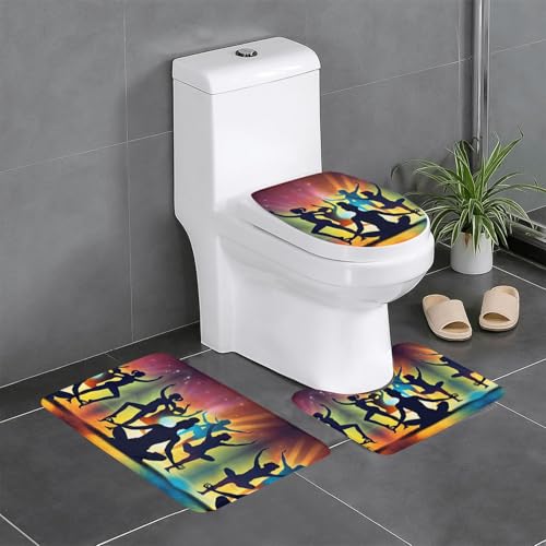 HDSKFNS Badezimmerteppich-Set, Gymnastik-Spieldruck, 3-teilig, Badematte, Badezimmer, Flanellmatten, für U-förmige WC, Badewanne, Dusche HDSKFNS Badezimmerteppich-Set, Gymnastik-Spieldruck, 3-teilig, Badematte, Badezimmer, Flanellmatten, für U-förmige WC, Badewanne, Dusche von HDSKFNS
