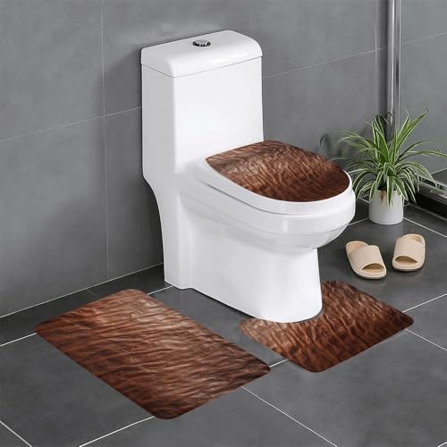 HDSKFNS Badezimmerteppich-Set, Rindsleder, 3-teilig, Badematte, Flanell-Matten, für U-förmige WC-Wanne, Dusche HDSKFNS Badezimmerteppich-Set, Rindsleder, 3-teilig, Badematte, Flanell-Matten, für U-förmige WC-Wanne, Dusche von HDSKFNS