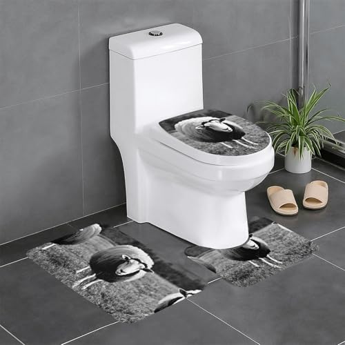 HDSKFNS Badezimmerteppich-Set, niedliches Schaf, Lamm, 3-teilig, Badvorleger, Badezimmer, Flanellmatten, für U-förmige WC-Wanne, Dusche HDSKFNS Badezimmerteppich-Set, niedliches Schaf, Lamm, 3-teilig, Badvorleger, Badezimmer, Flanellmatten, für U-förmige WC-Wanne, Dusche von HDSKFNS