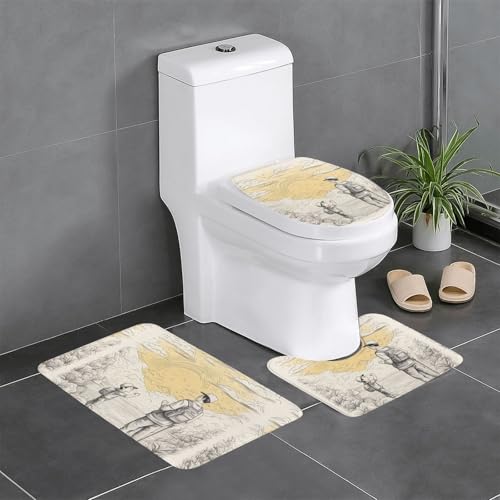 HDSKFNS Badezimmerteppich-Set "Happy Fathers Day" von Son, 3-teilig, Badematte, Badematte, Flanellmatten, für U-förmige WC-Wanne, Dusche HDSKFNS Badezimmerteppich-Set "Happy Fathers Day" von Son, 3-teilig, Badematte, Badematte, Flanellmatten, für U-förmige WC-Wanne, Dusche von HDSKFNS