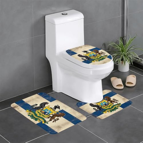 HDSKFNS Badteppich-Set, abstrakte Pennsylvania-Staatsflagge, Map02, 3-teiliges Badteppich-Set, Badematte, Flanellmatten, für U-förmige WC-Wanne, Dusche HDSKFNS Badteppich-Set, abstrakte Pennsylvania-Staatsflagge, Map02, 3-teiliges Badteppich-Set, Badematte, Flanellmatten, für U-förmige WC-Wanne, Dusche von HDSKFNS