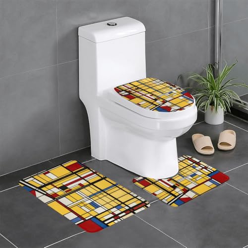 HDSKFNS Badteppich-Set, afrikanischer Schlammstoff, Tribal-Druck, 3-teilig, Badematte, Badezimmer, Flanell-Matten, für U-förmige WC-Wanne, Dusche HDSKFNS Badteppich-Set, afrikanischer Schlammstoff, Tribal-Druck, 3-teilig, Badematte, Badezimmer, Flanell-Matten, für U-förmige WC-Wanne, Dusche von HDSKFNS