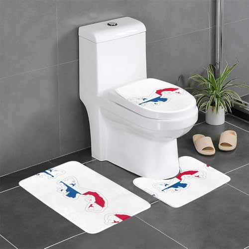 HDSKFNS Badteppich-Set mit Panama-Flagge, 3-teilig, Badematte, Flanell-Matten, für U-förmige WC-Wanne, Dusche HDSKFNS Badteppich-Set mit Panama-Flagge, 3-teilig, Badematte, Flanell-Matten, für U-förmige WC-Wanne, Dusche von HDSKFNS