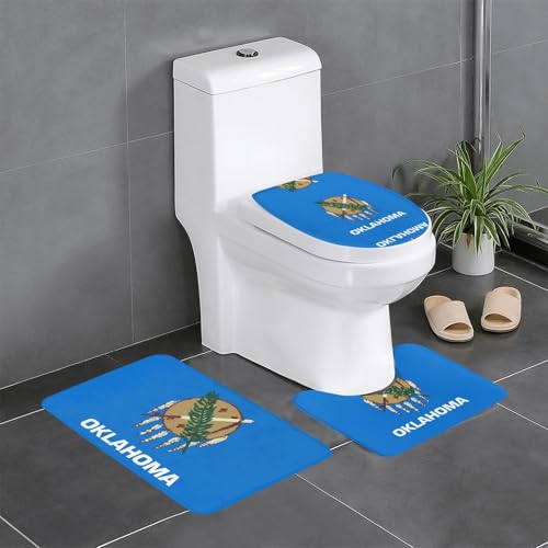 HDSKFNS Oklahoma Badezimmerteppich-Set, 3-teilig, Badematte, Flanellmatten, für U-förmige WC-Wanne, Dusche HDSKFNS Oklahoma Badezimmerteppich-Set, 3-teilig, Badematte, Flanellmatten, für U-förmige WC-Wanne, Dusche von HDSKFNS