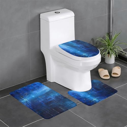 HDSKFNS The Blue Binary Print Badezimmerteppich-Set, 3-teilig, Badematte, Badezimmer, Flanellmatten, für U-förmige WC-Wanne, Dusche HDSKFNS The Blue Binary Print Badezimmerteppich-Set, 3-teilig, Badematte, Badezimmer, Flanellmatten, für U-förmige WC-Wanne, Dusche von HDSKFNS