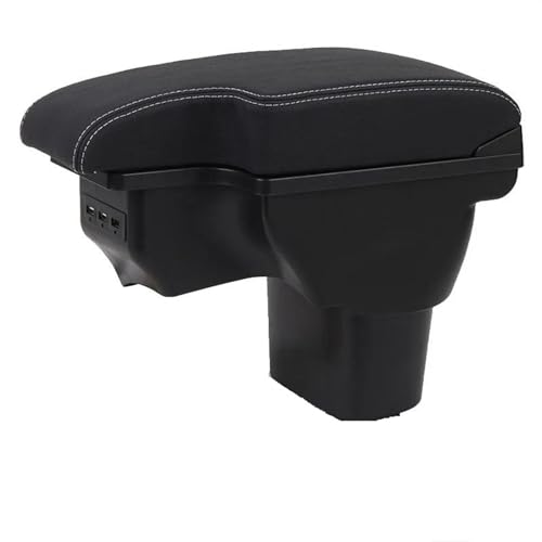 HDSNWG Auto-Armlehnenbox 2010–2019, Zubehör, Innenausstattung, Aufbewahrungsbox, Nachrüstteile für ESQ (A3, schwarz-weiße Linie) von HDSNWG