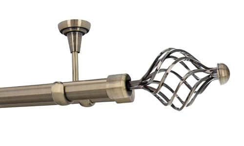 HDTL Gardinenstange Vorhangstange 25/19mm 2-läufig Deckenmontage Messing Antik 280 cm Navona HDTL Gardinenstange Vorhangstange 25/19mm 2-läufig Deckenmontage Messing Antik 280 cm Navona von HDTL