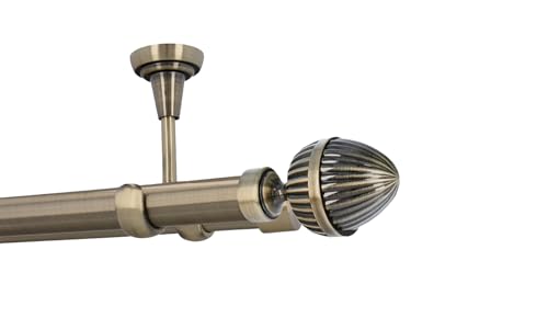 HDTL Gardinenstange Vorhangstange 25/19mm 2-läufig Deckenmontage Messing Antik 320 cm Rode HDTL Gardinenstange Vorhangstange 25/19mm 2-läufig Deckenmontage Messing Antik 320 cm Rode von HDTL