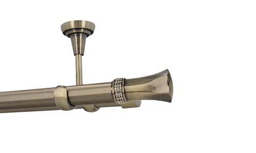 HDTL Gardinenstange Vorhangstange 25/19mm 2-läufig Deckenmontage Messing Antik 360 cm Echo HDTL Gardinenstange Vorhangstange 25/19mm 2-läufig Deckenmontage Messing Antik 360 cm Echo von HDTL